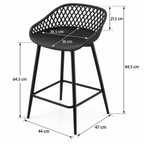 Tabouret de Bar Design Noir – Orvane
