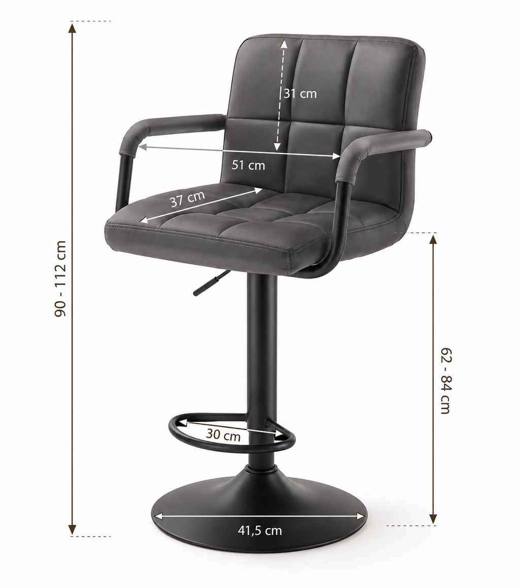 Tabouret de Bar Velours Gris Capitonné – Avelio