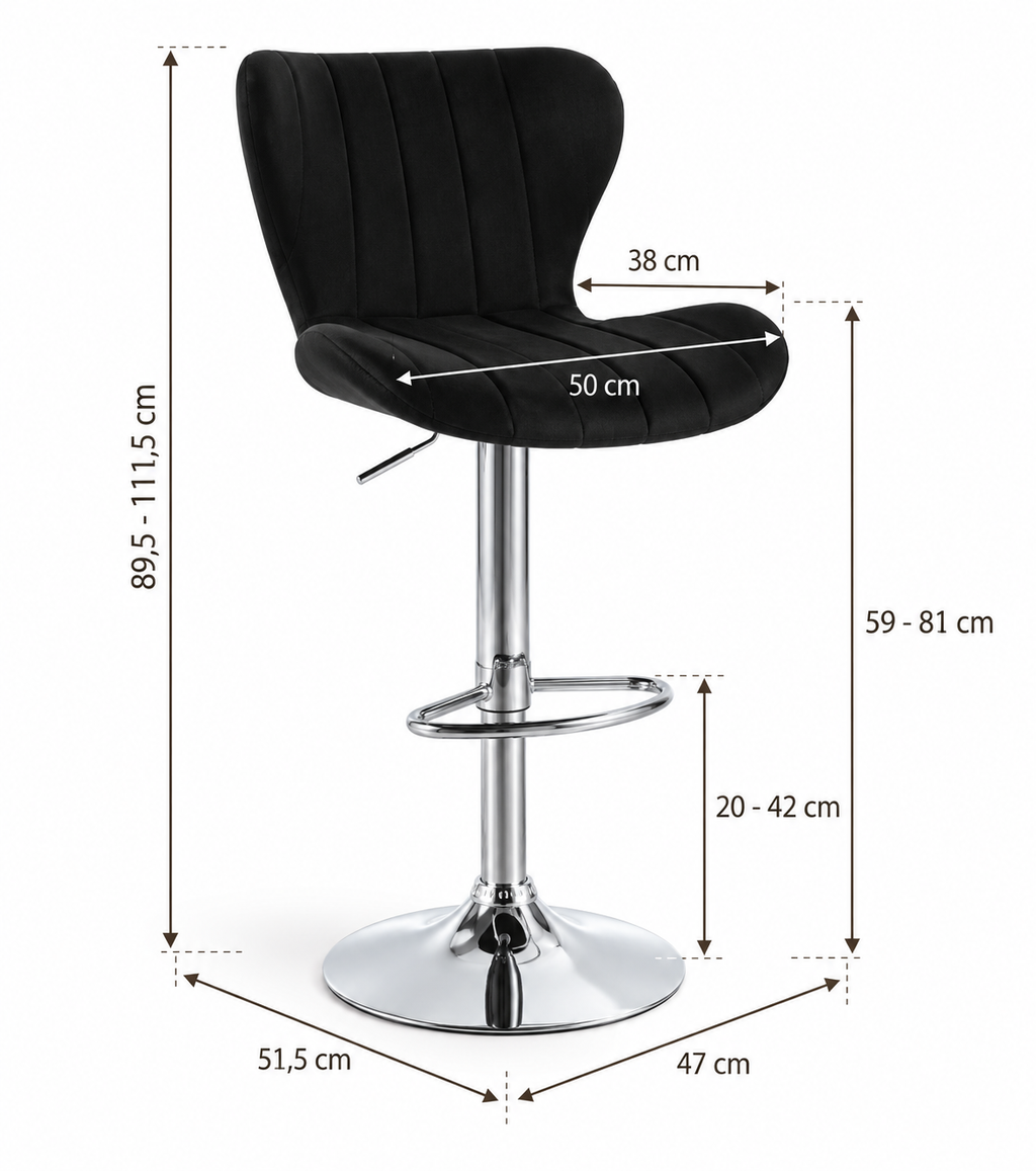 Tabouret de Bar Noir Capitonné – Novaro