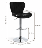 Tabouret de Bar Noir Capitonné – Novaro