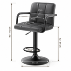 Tabouret de Bar Velours Gris avec Accoudoirs – Savio