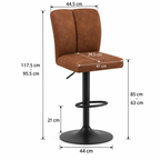 Tabouret de Bar Marron Réglable – Taviano