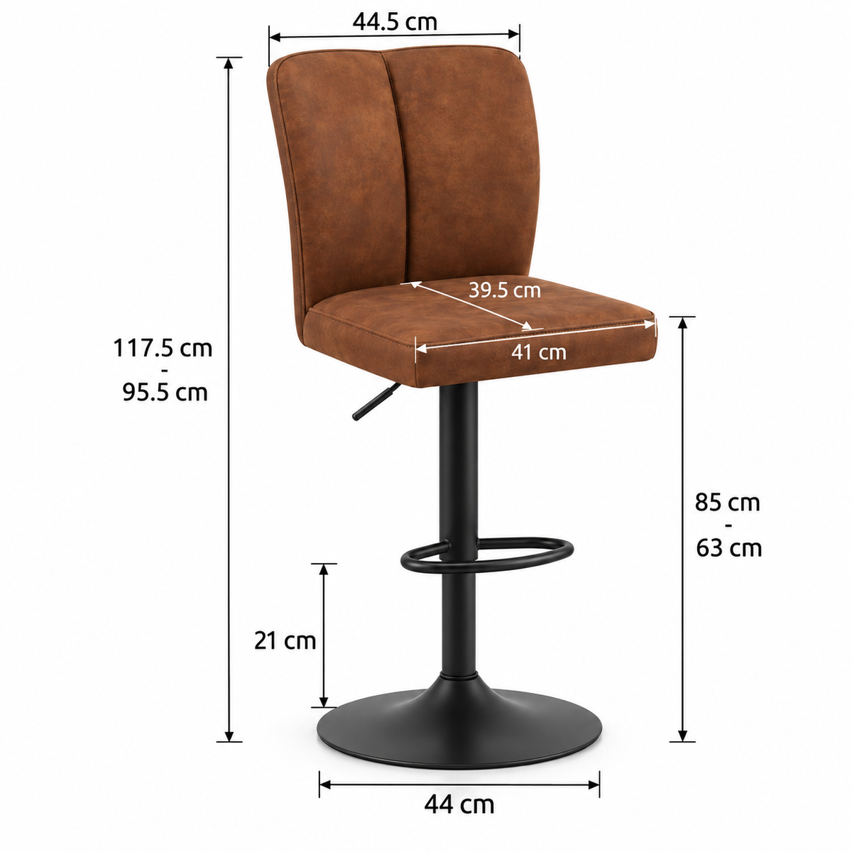 Tabouret de Bar Marron Réglable – Taviano