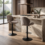 Tabouret de Bar Tissu Taupe – Livia