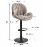 Tabouret de Bar Tissu Taupe – Livia