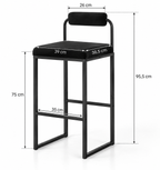 Tabouret de Bar Tissu Noir – Rovello