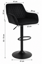 Tabouret de Bar Velours Noir – Marzio