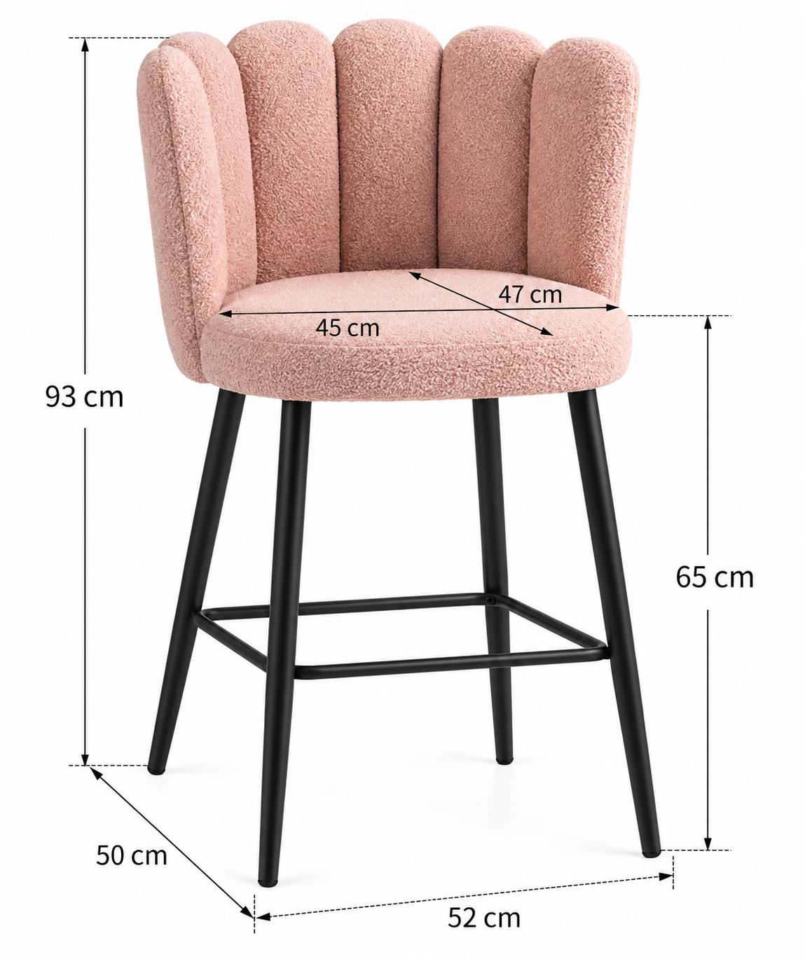 Tabouret de Bar Bouclette Rose – Elvoria
