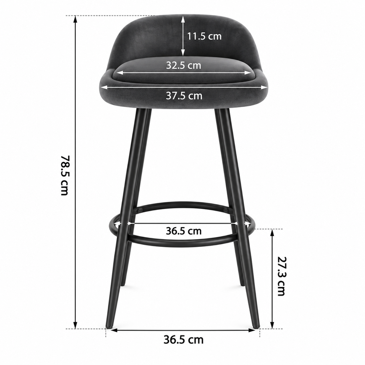 Tabouret de Bar Velours Gris – Norvello