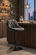 Tabouret de Bar Velours Gris – Zorvane