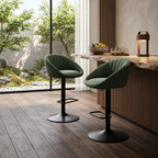 Tabouret de Bar Tissu Vert – Olvério