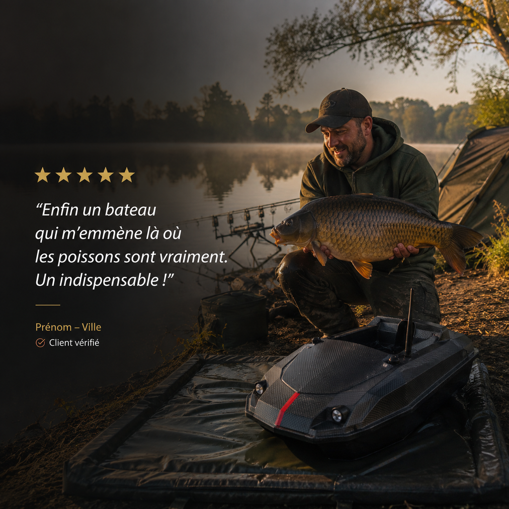 Bateau Amorceur CarbonTech™ – 600 Mètres de Portée