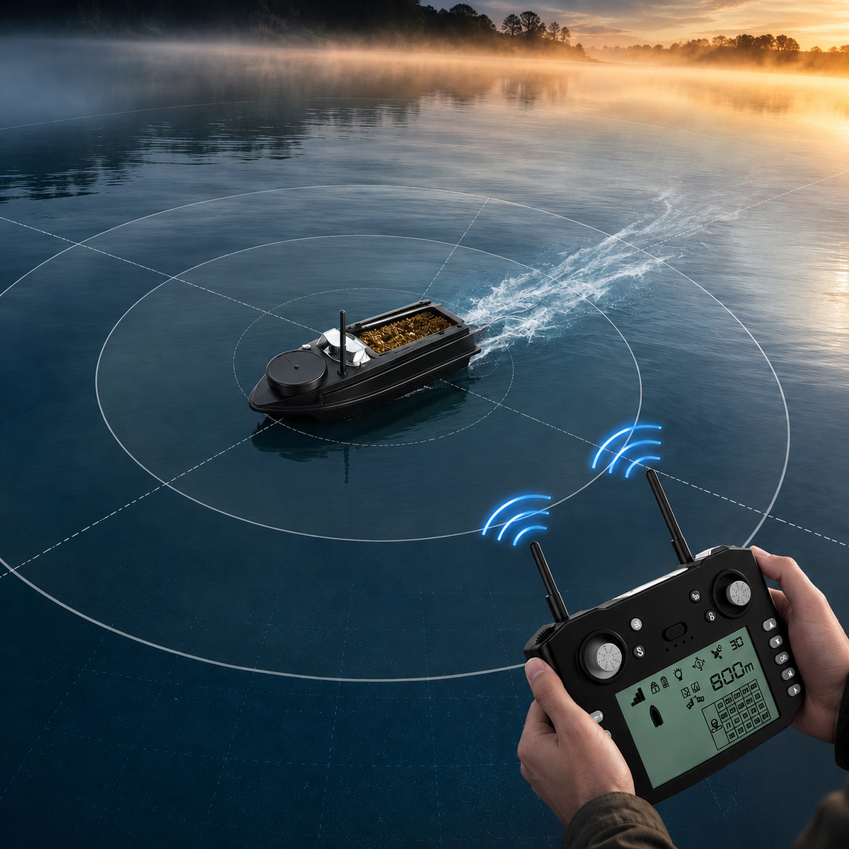 Bateau Amorceur GPS & Sonar à Poissons — 800 mètres de portée