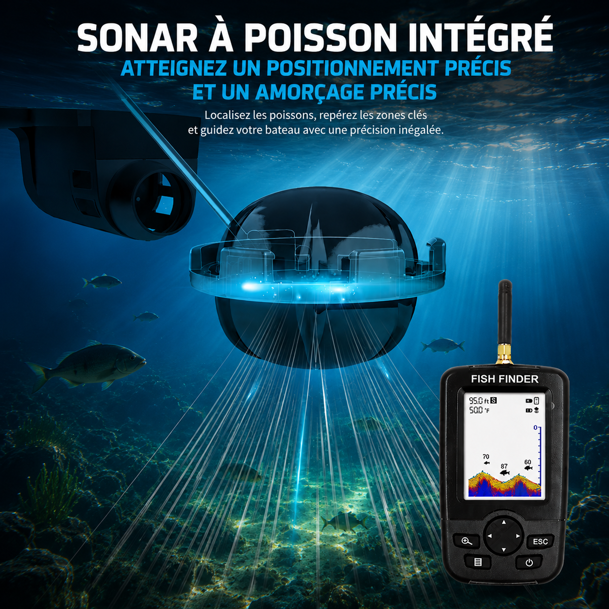 Bateau Amorceur GPS & Sonar à Poissons — 800 mètres de portée