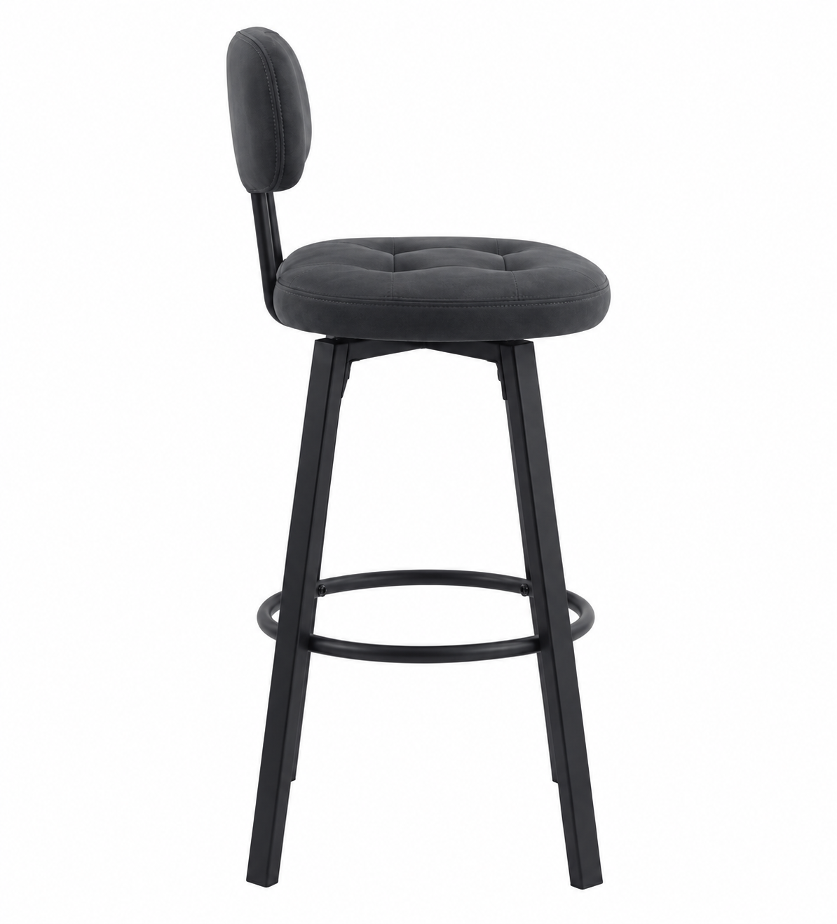 Tabouret de Bar Simili Cuir Pivotant - Milton Gris Foncé