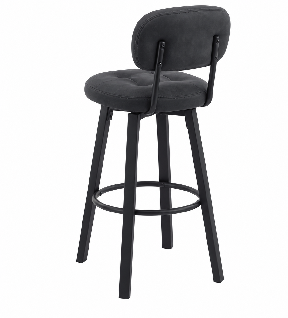 Tabouret de Bar Simili Cuir Pivotant - Milton Gris Foncé