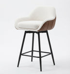 Tabouret de Bar Tissu Sherpa & Bois – Sorelio