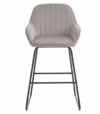 Tabouret de Bar Velours Gris avec Accoudoirs – Arvello