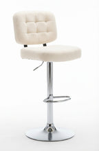 Tabouret de Bar Bouclette Beige Capitonné – Norello