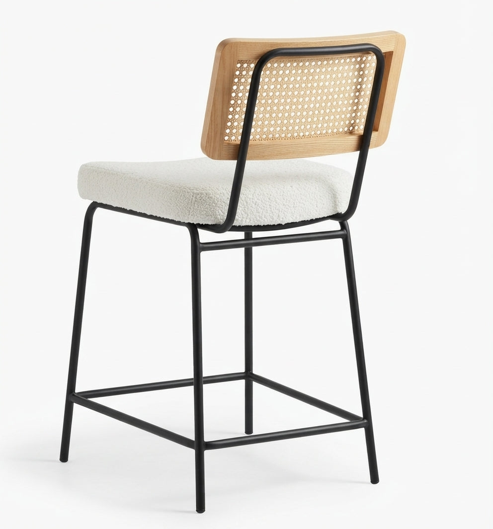Tabouret de Bar Rotin & Tissu – Solaro