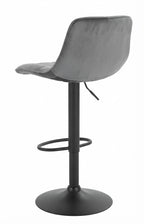 Tabouret de Bar Velours Gris Capitonné – Avelio
