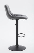 Tabouret de Bar Velours Gris Capitonné – Avelio