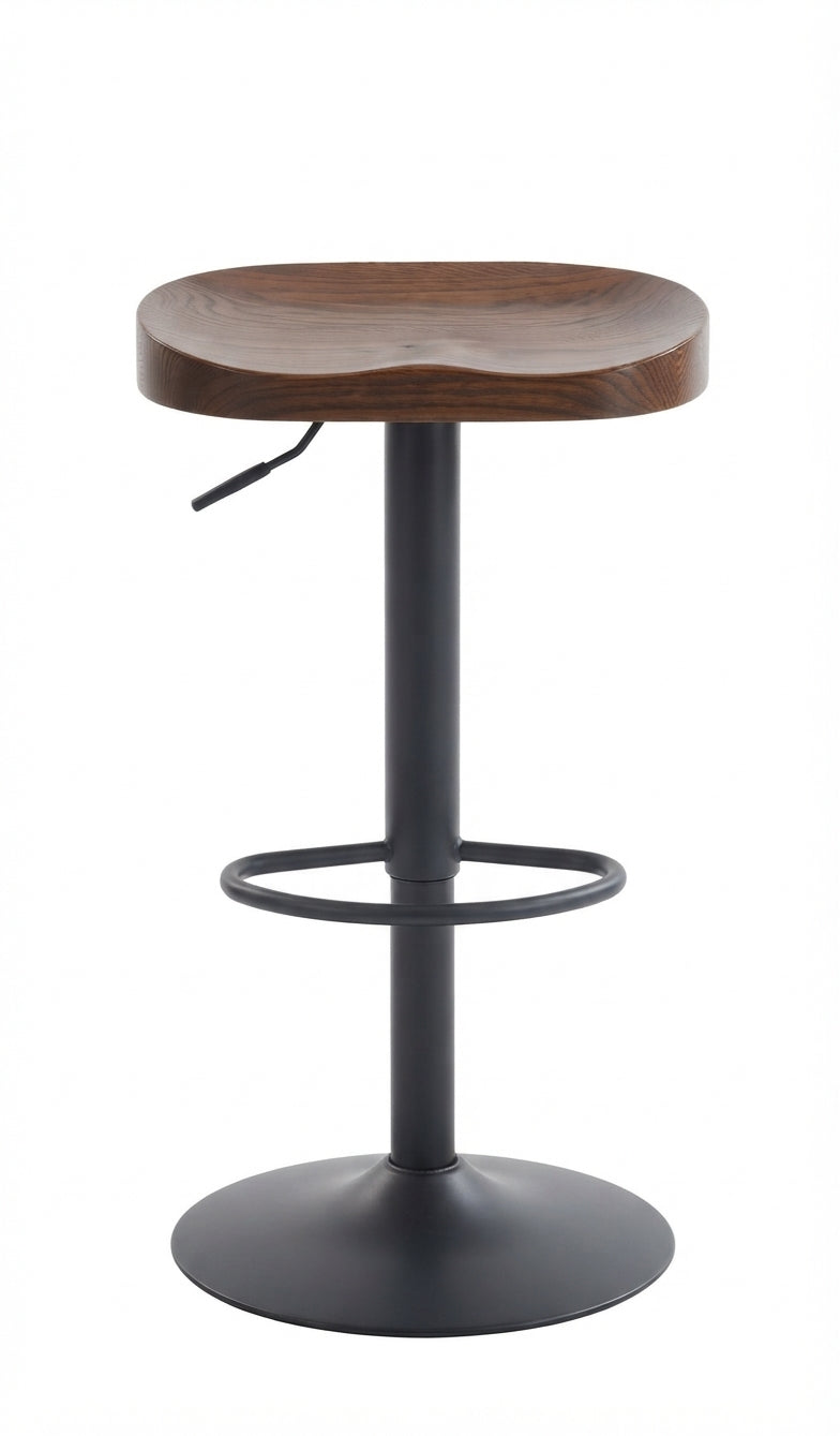 Tabouret de Bar Bois d’Orme Réglable – Riga