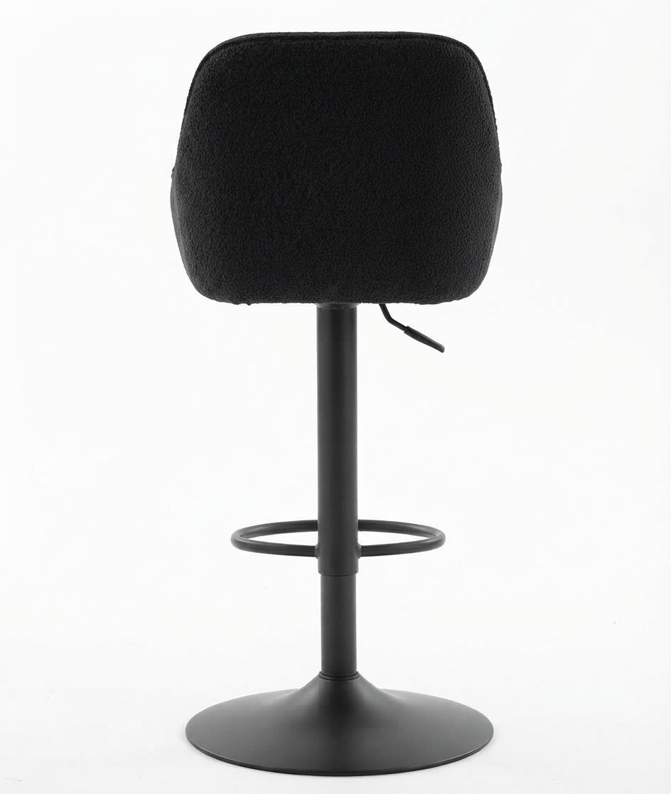 Tabouret de Bar Tissu Chenille Noir – Valerio