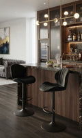 Tabouret de Bar Velours Noir Pivotant – Néro