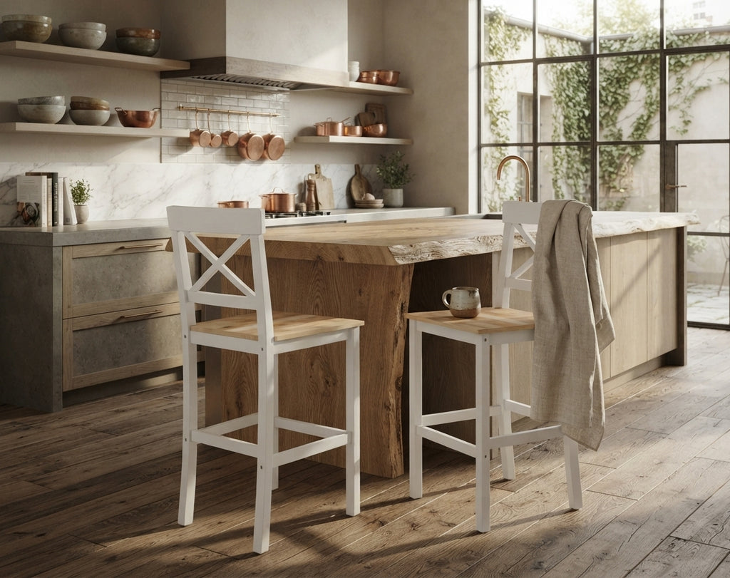 Tabouret de Bar en Bois de Pin Blanc – Brighton