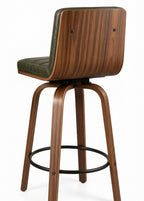 Tabouret de Bar en Bois et Simili Cuir Vert – Kyoto