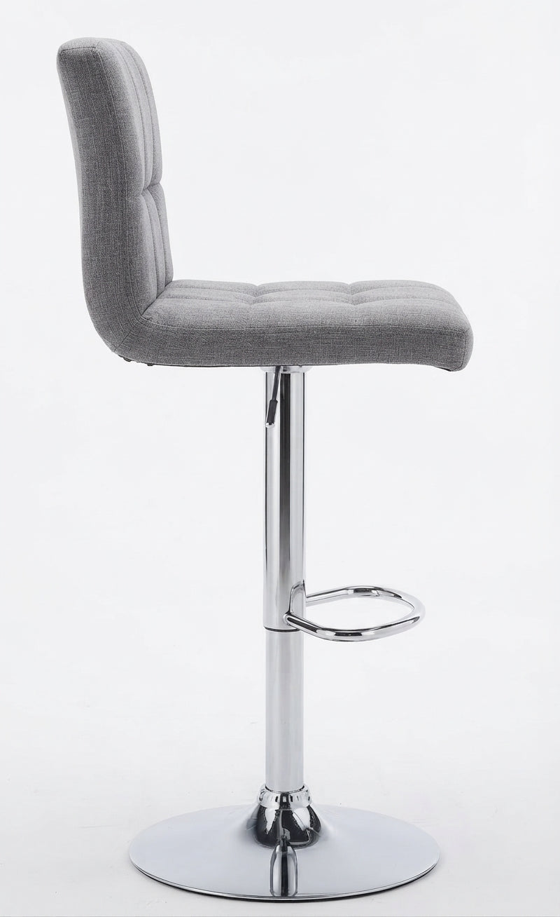 Tabouret de Bar Tissu Gris Capitonné – Zavano
