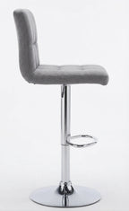 Tabouret de Bar Tissu Gris Capitonné – Zavano