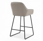 Tabouret de Bar Velours Gris avec Accoudoirs – Arvello