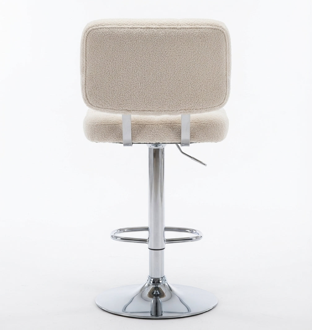 Tabouret de Bar Bouclette Beige Capitonné – Norello