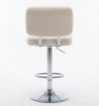Tabouret de Bar Bouclette Beige Capitonné – Norello