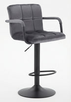 Tabouret de Bar Velours Gris avec Accoudoirs – Savio