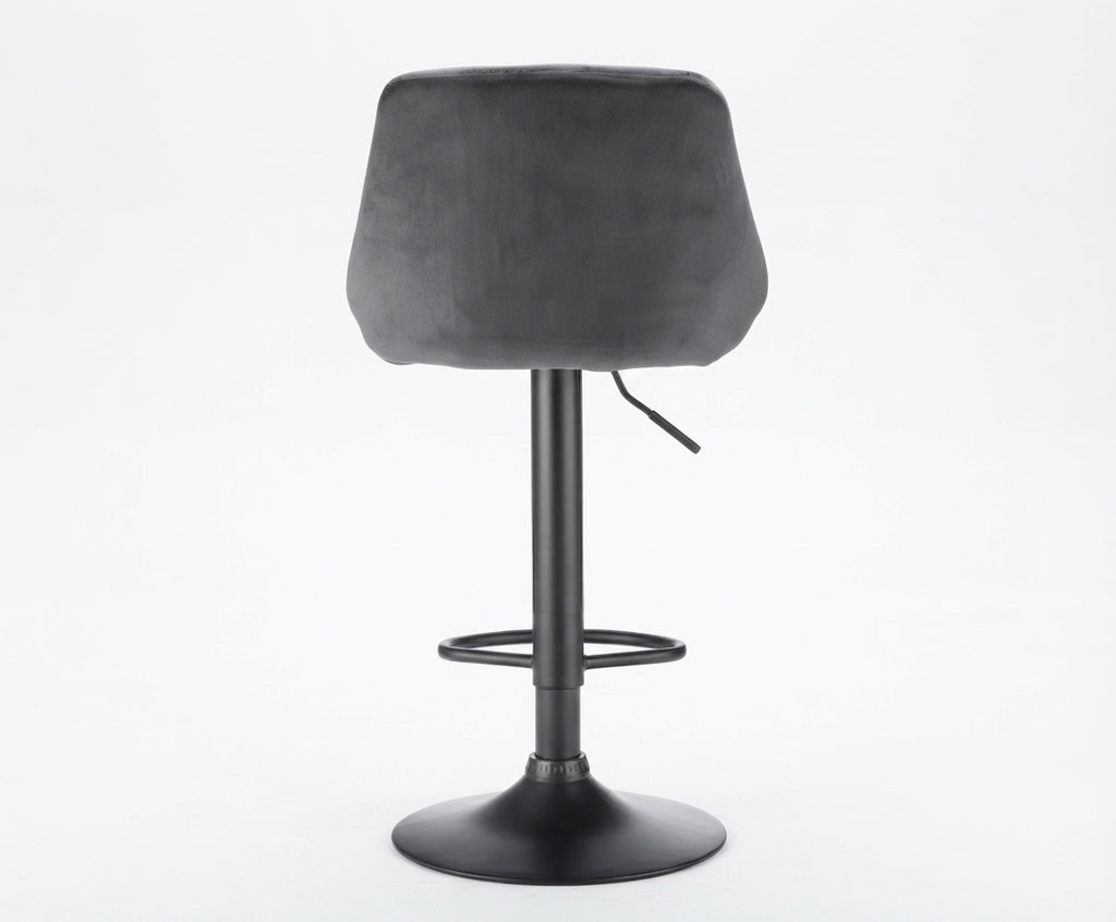 Tabouret de Bar Velours Gris – Zorvane