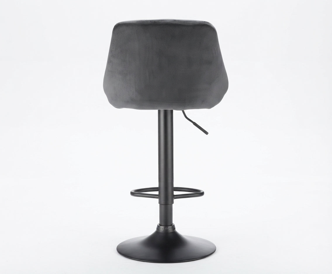 Tabouret de Bar Velours Gris – Zorvane