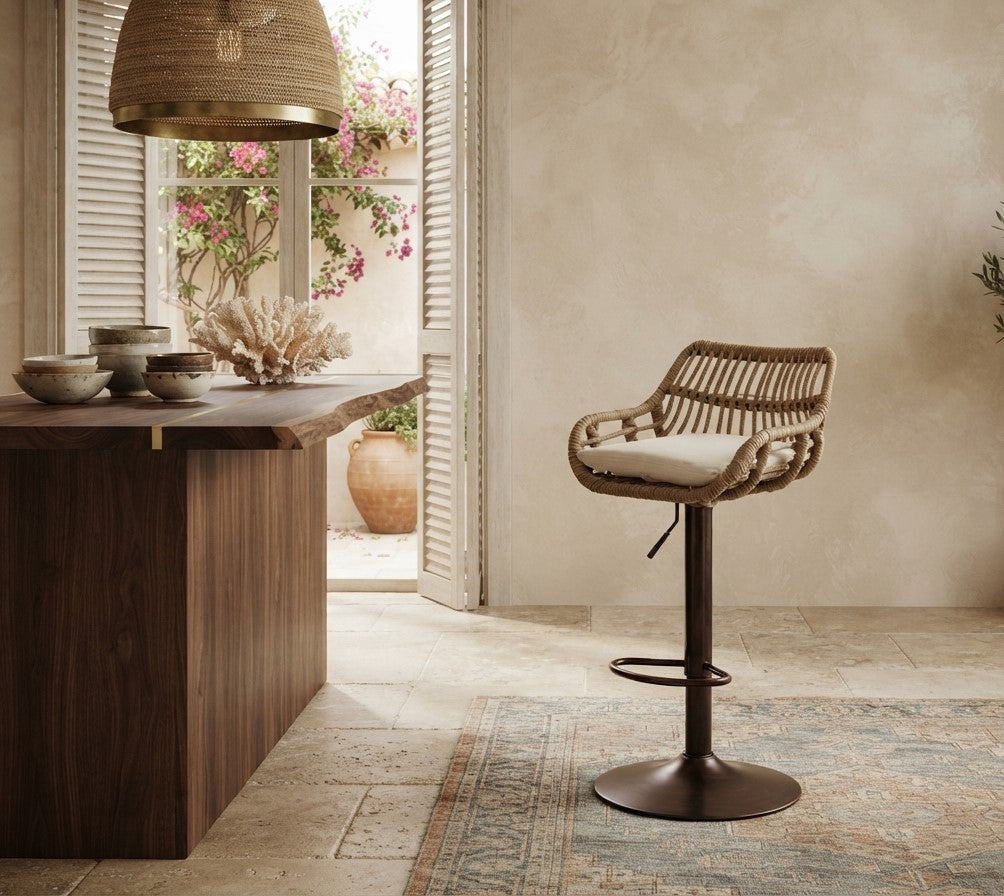 Tabouret de Bar Rotin Naturel Réglable – Java