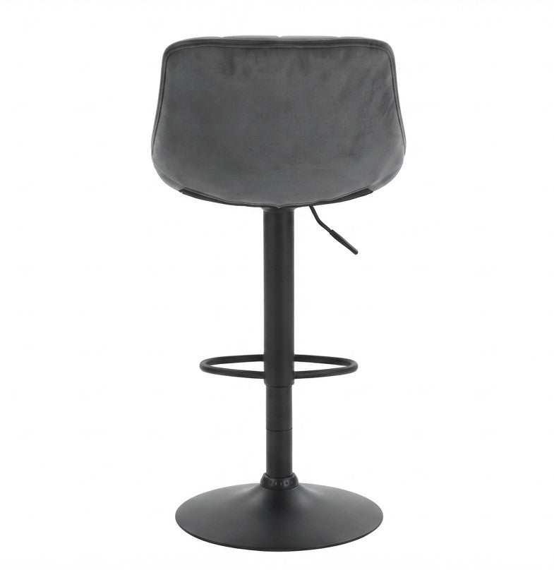 Tabouret de Bar Velours Gris Capitonné – Avelio