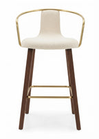 Tabouret de Bar Tissu Crème & Bois – Amalfi