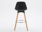Tabouret de Bar Bois & Assise Noire – Maïko
