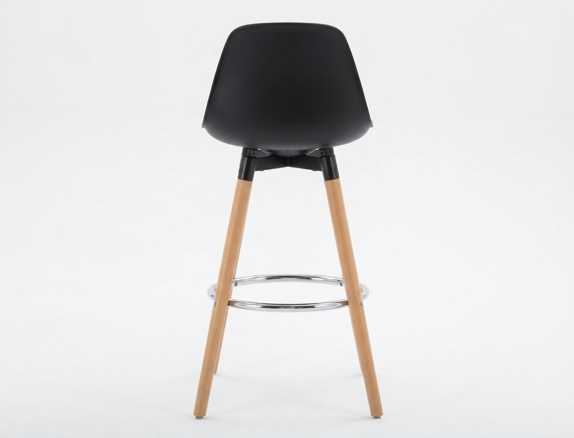 Tabouret de Bar Bois & Assise Noire – Maïko