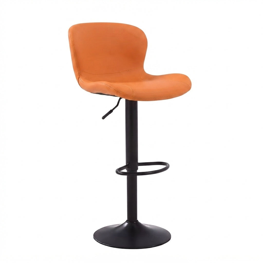 Tabouret de Bar Réglable en Similicuir – Alba Orange