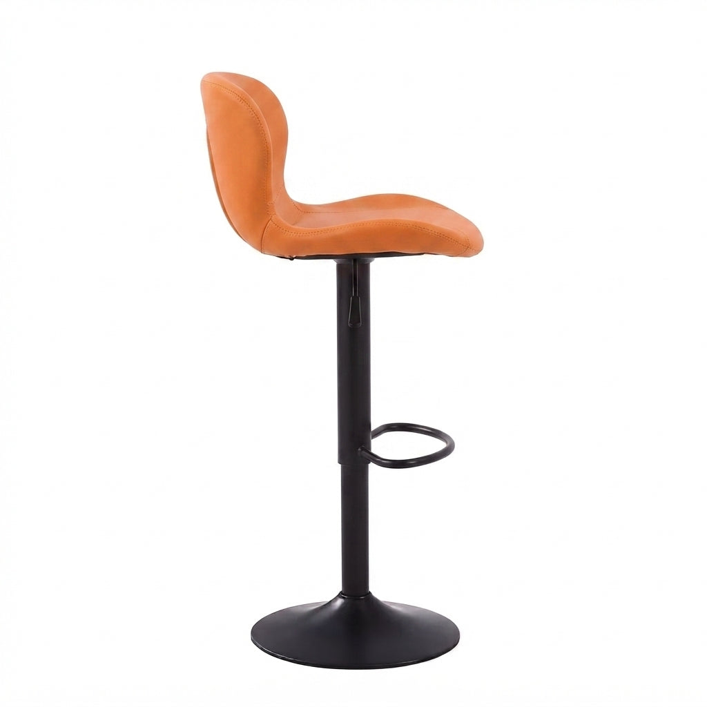 Tabouret de Bar Réglable en Similicuir – Alba Orange