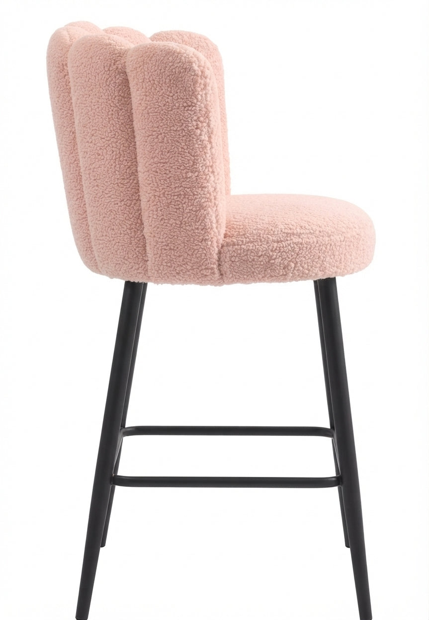 Tabouret de Bar Bouclette Rose – Elvoria