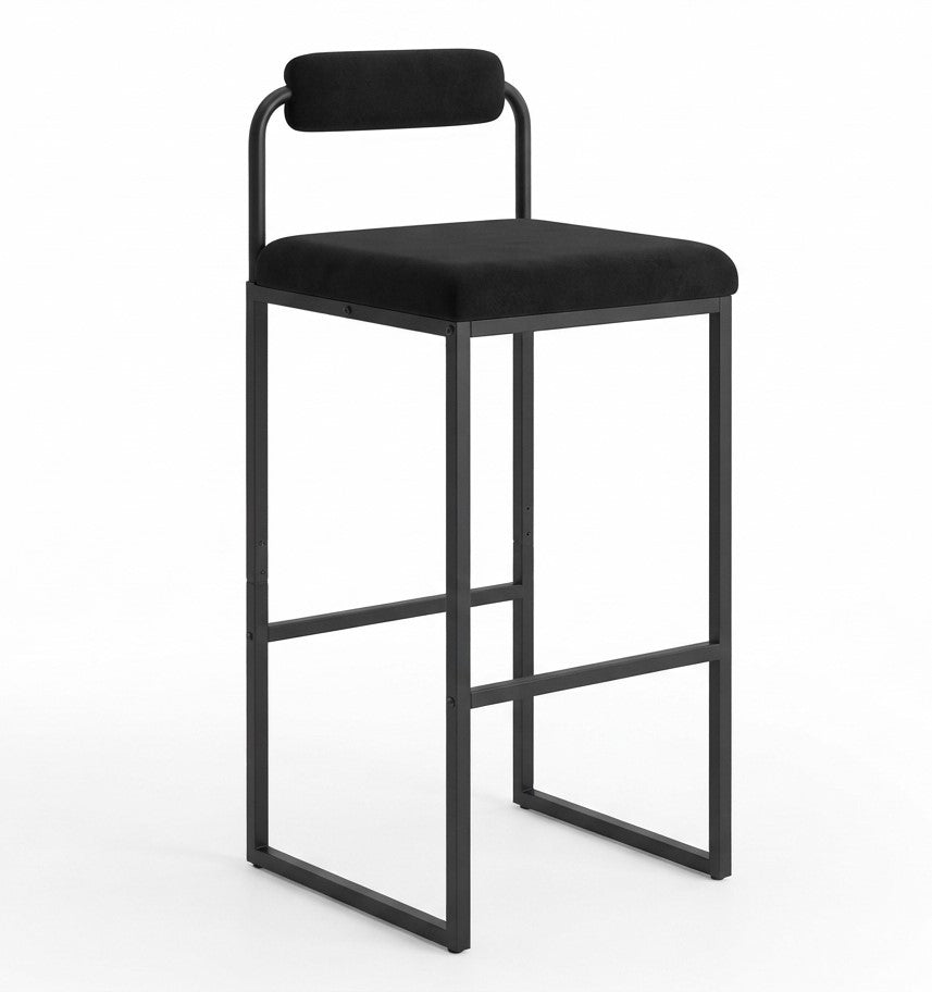 Tabouret de Bar Tissu Noir – Rovello