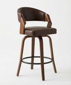 Tabouret de Bar Simili Cuir Marron & Bois – Toledo