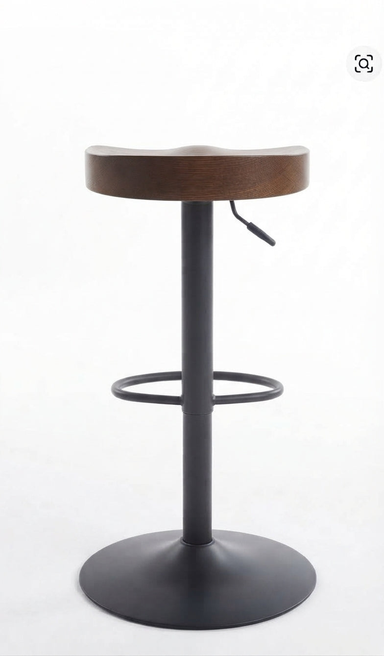 Tabouret de Bar Bois d’Orme Réglable – Riga